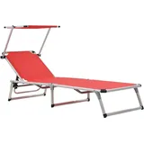Sonnenliege Klappbar Mit Sonnenschutz Alu Und Textilene Rot