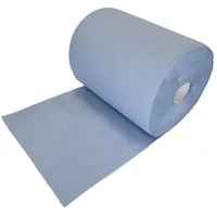 tecuro Doppelpack Putztuchrolle Putzpapier 2-lagig Ø 33 x 36 cm, 500 Blatt/Rolle, blau