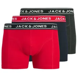 JACK & JONES JACHECTOR SOLID TRUNKS blau/rot/dunkelgrau melange XL 3er Pack