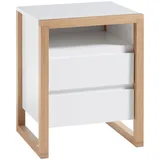 MCA Furniture Xxxl Nachtschrank, Weiß, Eiche, Holz, Holzwerkstoff, Eiche, massiv, 2 Schubladen, 48x60x40 cm, Schlafzimmer, Nachttische