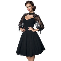 Belsira - Rockabilly Kleid knielang - Lacedress - L bis XXL - für Damen - Größe XL - schwarz - XL