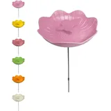 Klocke Dekorationsbedarf Vogeltränke Vogelbad Gartenstecker Ø20cm Schmetterling - 6 Farben zur Wahl (Pink, ⌀ 20 cm)