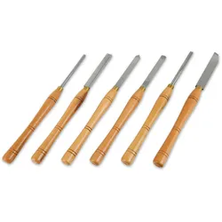 EBERTH Drechselmesser Set 6-teilig mit HSS Drechseleisen, Schnellarbeitsstahl und Holzkoffer