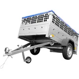 Gitter Anhänger GARDEN TRAILER 201 KIPP mit Laubgitteraufsatz, Stützrad und Flachplane