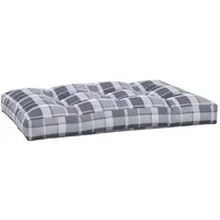 VidaXL Palettenkissen Grau Karomuster 120x80x12 cm Stoff