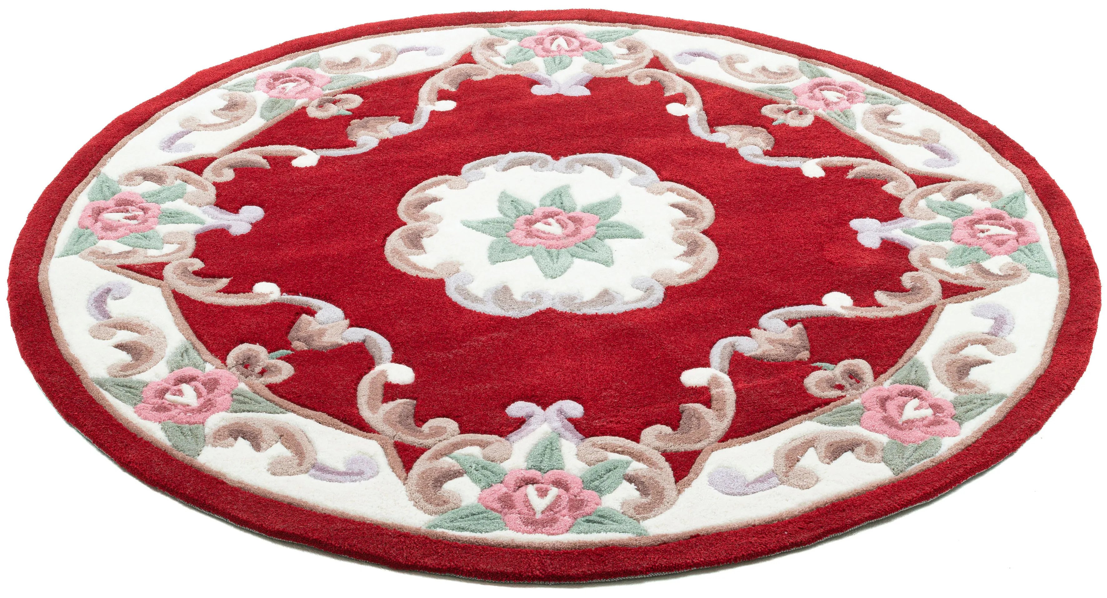 THEKO Teppich »Ming«, rund, hochwertiges Acrylgarn, ideal im Wohnzimmer & Schlafzimmer THEKO rot Ø 150 cm