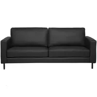 Beliani Sofa Schwarz Echtleder 3-Sitzer Minimalistisch Wohnzimmer