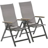 Merxx Trivero Klappsessel 59 x 69 x 111,5 cm diamantbraun 2 St.