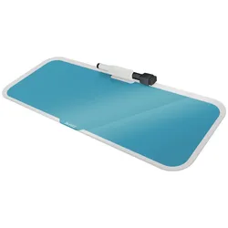 LEITZ Desktop-Memoboard Cosy, blau, Sicherheitsglas, trocken abwischbar, inkl. Marker mit Wischer und Stifthalter