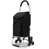 VOUNOT Einkaufstrolley Schwarz 58L