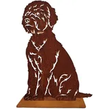 Terma Stahldesign Edelrost Hund Verschiedene Rassen, Handmade Germany, tolle gartendeko aus Rost-Metall, deko rostoptik, Rostfiguren Tiere, rostfiguren Garten, Rostdeko (Lagotto Romagnolo 75cm)