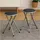 Hti-Living Faltbarer Hocker Kunstleder 30 x 38 x 38 cm Schwarz