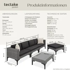 Tectake Konstanza Loungeset grau