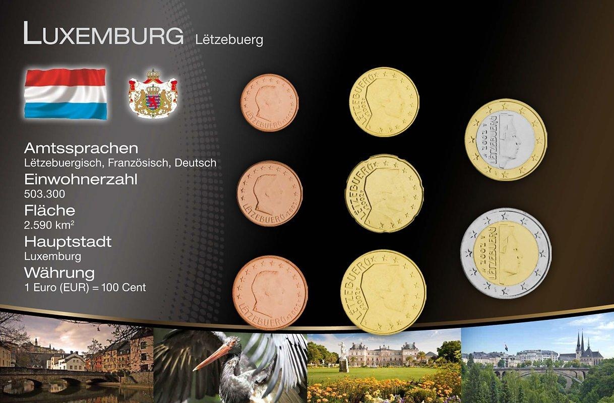 Kursmünzensatz-Motivkarte "Luxemburg"