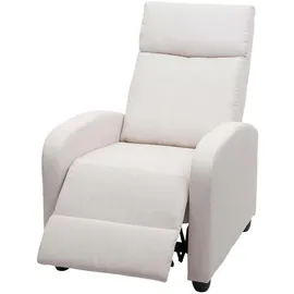 MCW Fernsehsessel F76 Stoff/Textil 75 x 100 x 90 cm Weiß mit Liegefunktion