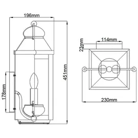 Elstead Lighting Außenwandleuchte Aluminium 45,1 cm 2-fach grau