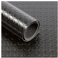 VelvetTrading PVC-Bodenbelag Big Button 120 x 50 cm schwarz