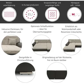 DOMO collection Ecksofa DOMO COLLECTION "Brandon große Ausführung B/T/H: 289/177/80 cm, auch in Leder und Cord", blau (türkis), B:289cm H:80cm T:175cm, Luxus-Microfaser in Antikleder-Optik (100% Polyester);Luxus-Microfaser (100% Polyester);Kunstleder SOFTLUX, Sofas,