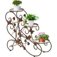 Outsunny Blumenständer, Bronze, Metall,