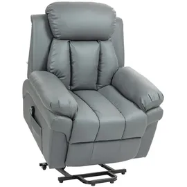 Homcom Fernsehsessel mit Aufstehhilfe Elektrisch, Relaxsessel mit Liegefunktion, TV-Sessel mit Fernbedienung und Seitentasche, für Wohnzimmer, Sessel, Fernsehsessel
