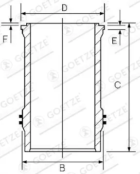 GOETZE ENGINE Zylinderlaufbuchse 1437087000 111,76mm für Ford