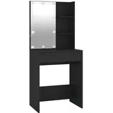 vidaXL Schminktisch mit LED Schwarz 60x40x140 cm