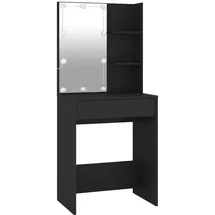 vidaXL Schminktisch mit LED Schwarz 60x40x140 cm