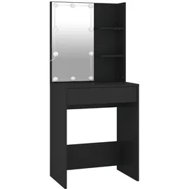 vidaXL Schminktisch mit LED Schwarz 60x40x140 cm