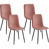 Hela Stuhl Leipzig, 4er-Set altrosa Microfaser Metall, B/H/T: ca.