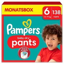 Pampers® Windeln baby-dryTM Monatsbox Größe Gr.6 (14-19 kg) für Kids und Teens (4-12 Jahre), 138 St.