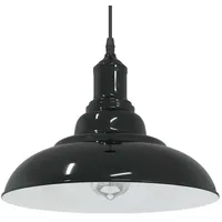 VidaXL Pendelleuchte Höhenverstellbar E27 Schwarz Glänzend Ø 31 cm