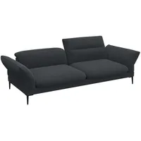 FLEXLUX 3-Sitzer Salino, Funktionssofa, Relaxsofa, Sofa mit Arm- und Kopfteil-Verstellungen, Kaltschaum & Stahl-Wellen schwarz
