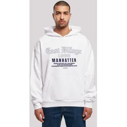 Kapuzenpullover F4NT4STIC "East Village Manhatten OVERSIZE HOODIE", Herren, Gr. L, weiß, Obermaterial: 100% Baumwolle, casual, oversize, Langarm, Pullover, Print