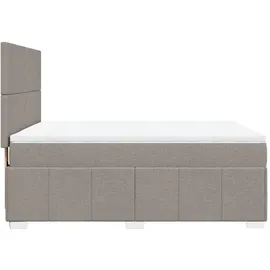 vidaXL Boxspringbett mit Matratze Taupe 140x200 cm Stoff