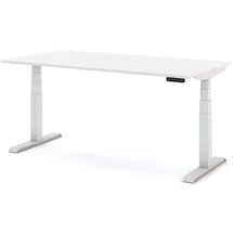 Assmann Electronic ASSMANN Schreibtisch, Weiß, Weiß, Metall, Rechteckig,Rechteckig, 140x121x70 cm, Arbeitszimmer, Schreibtische, Bürotische