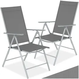 Tectake Marcellino Gartenstuhl 54,5 x 65 x 107,5 cm silber 2 St.
