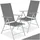 Tectake Marcellino Gartenstuhl 54,5 x 65 x 107,5 cm silber 2 St.