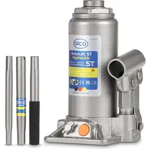 Alca alca® Hydraulischer Wagenheber 5t I Stempelheber & Unterstellheber aus Stahl I für Auto, Motorrad, PKW & Werkstatt I Hubhöhe 197-382 mm I &