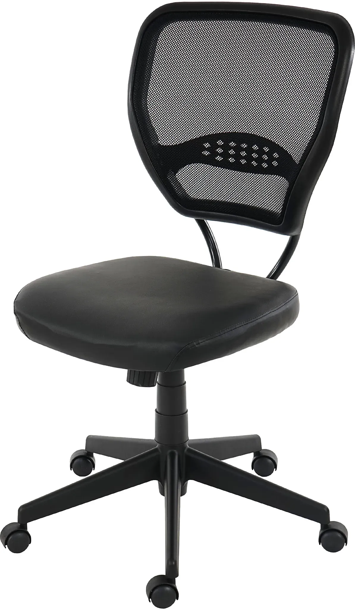 Profi-Bürostuhl Seattle, Chefsessel Drehstuhl, 150kg belastbar, Kunstleder ~ schwarz ohne Armlehnen