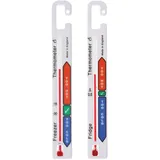 Doppelpack Kühlschrank-Gefrierschrank-Thermometer, mit farbkodierten, kühlschranksicheren Temperaturzonen, ideales Gefrierschrank- und Kühlschrank-Temperaturthermometer