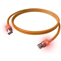 EasyLan DualBoot LED Patchkabel RJ45 S/FTP Cat.6A (Class EA), mit saCon Stecker, LSOH, orange, 0,5 m