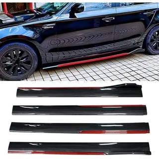 AJIH Auto Seitenschweller für Smart forfour Fortwo 451 453, Links Rechts Seitenschürze Trittbretter Car Schutz Zubehör,A/Carbonfiberred