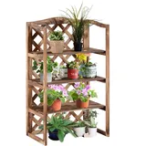 Blumenständer Blumenregal Pflanzregal Blumenbank 3 Etagen Tannenholz (modell8)