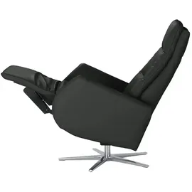 Max Schelling Sessel Elmira Leder 81 x 120 x 92 cm Schwarz elektrisch, drehbar