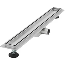 luxebath Duschrinne 2in1, befliesbar, extra flach, Silber, Doppelseitige Bodenablauf, Komplettset Bodenbefestigung, Duschablauf, Siphon Geruchsstop, Haarsieb,