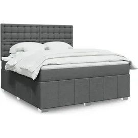 vidaXL Boxspringbett 180 x 200 cm Dunkelgrau
