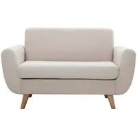Skandinavisches 2-Sitzer-Sofa in Beige aus massivem Hevea PURE