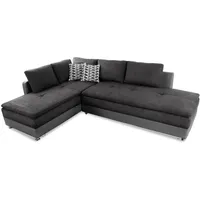 luma-home schönes für dein zuhause luma-home Ecksofa-Dauerschläfer, Anthrazit, Grau Textil, 4-Sitzer, Füllung: Kaltschaum, Ottomane rechts, Eckteil,L-Form, 306x223 cm, Wohnzimmer, Sofas & Couches, Wohnlandschaften, Ecksofas