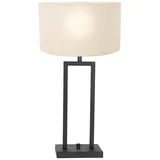 Steinhauer Nachttischleuchte Beistellleuchte Leselampe Textil weiß schwarz-matt E27