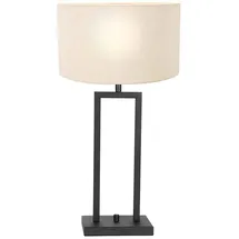 Steinhauer Nachttischleuchte Beistellleuchte Leselampe Textil weiß schwarz-matt E27